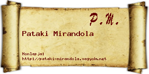 Pataki Mirandola névjegykártya